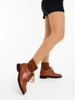 Дамски боти цвят камел от екологична кожа и текстилен материал Maraja