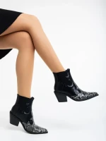 Дамски боти черни от еко кожа Kalanie