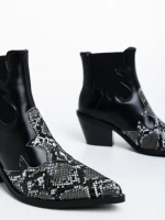 Дамски боти черни от еко кожа Kalanie