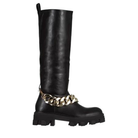 Дамски чизми  черни  от еко кожа  Nelma