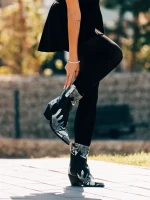 Дамски боти черни от еко кожа Sudie