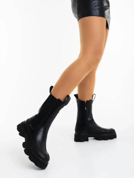 Дамски чизми черни от екологична кожа Vistari