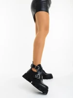 Дамски боти черни от екологична кожа Lucara