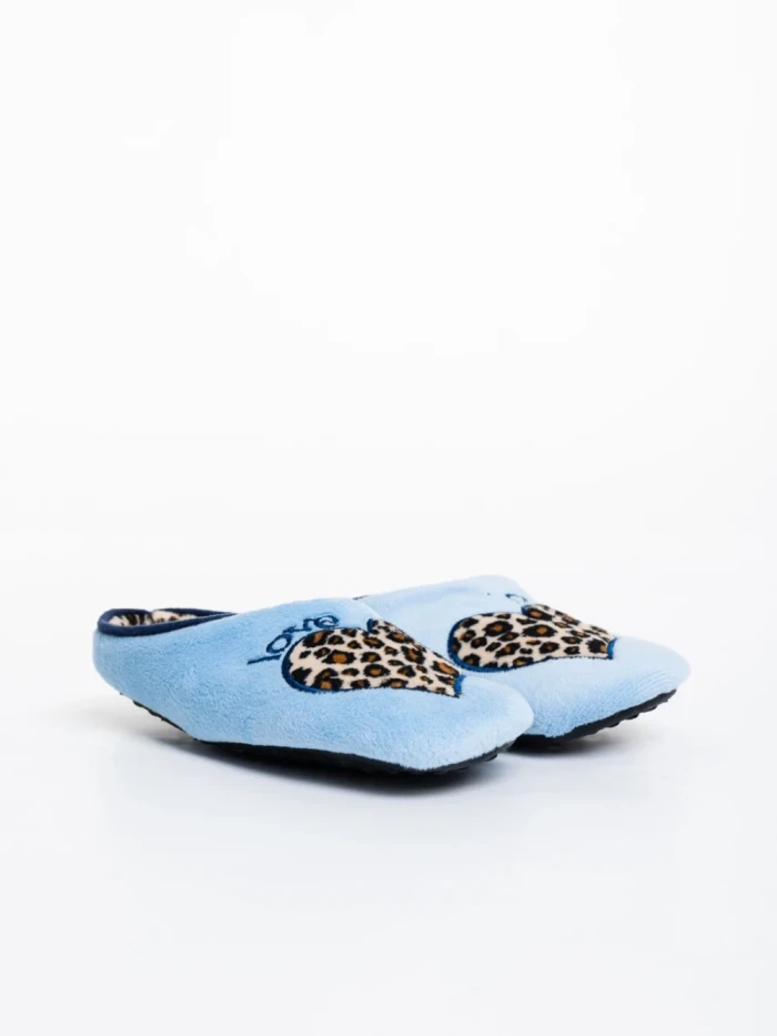 Детски пантофи сини от синтетичен косъм Alegra