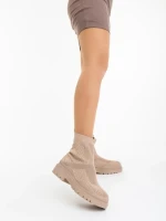 Дамски спортни обувки бежови от текстилен материал Mulana