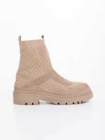 Дамски спортни обувки бежови от текстилен материал Mulana