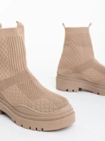 Дамски спортни обувки бежови от текстилен материал Mulana