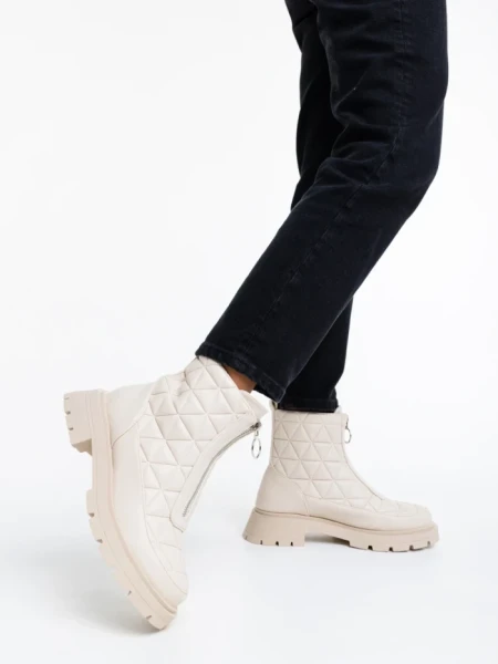 Дамски боти бежови от еко кожа Katarina