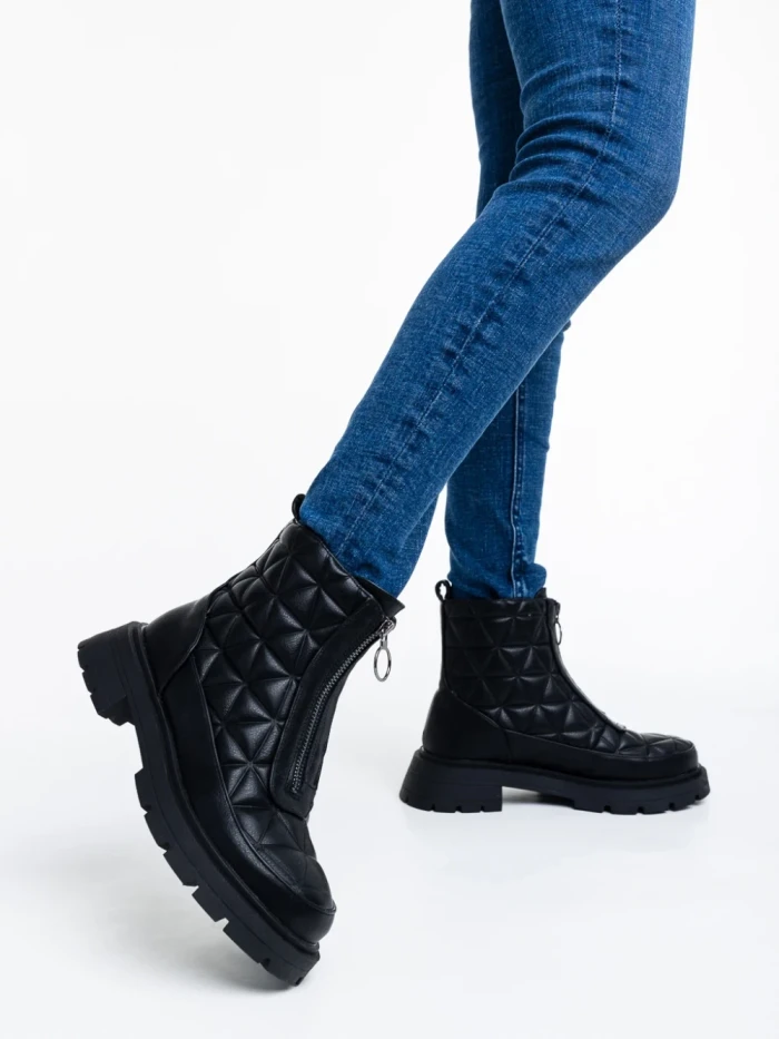 Дамски боти черни от еко кожа Katarina