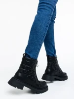 Дамски боти черни от еко кожа Katarina