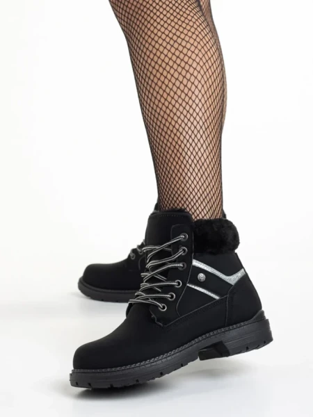 Дамски боти  черни  от еко кожа  Rehana