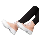 Дамски кецове  розови  от текстилен материал  Roses