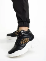 Дамски спортни обувки  черни от еко кожа  Renia