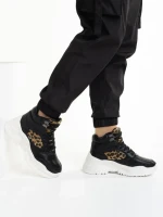 Дамски спортни обувки  черни от еко кожа  Renia