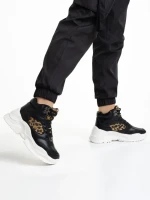 Дамски спортни обувки  черни от еко кожа  Renia