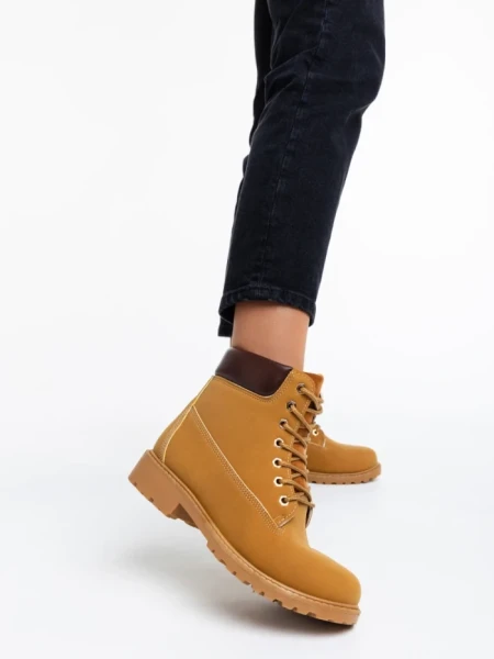 Дамски боти камел от еко кожа Smilla