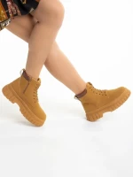 Дамски боти  камел от еко кожа  Isley