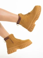 Дамски боти  камел от еко кожа  Isley