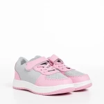 Детски спортни обувки  розови  cu сиви  от еко кожа  Ponty