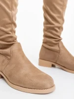 Дамски чизми бежови от текстилен материал Verria