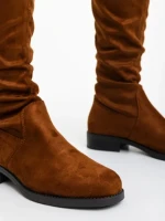 Дамски чизми камел от текстилен материал Verria