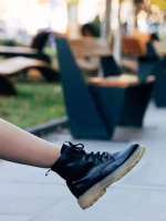 Дамски черни боти Fincera от екологична кожа