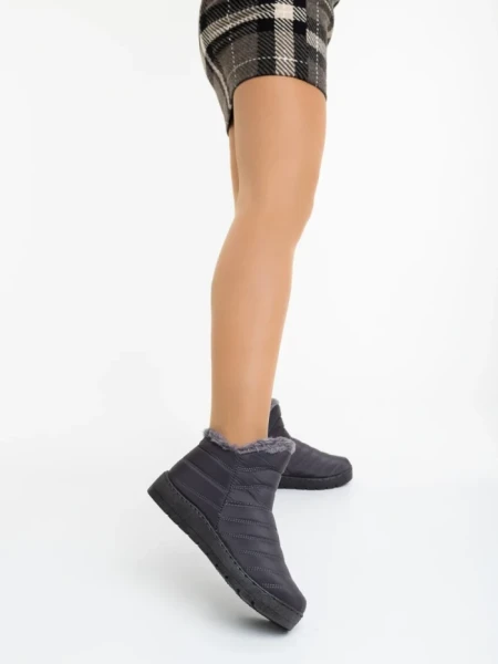 Дамски боти сиви от текстилен материал Atala