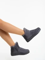 Дамски боти сиви от текстилен материал Atala