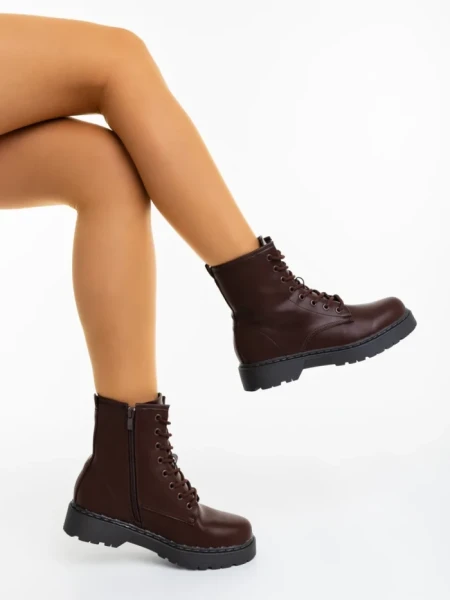 Дамски боти кафяви от екологична кожа Chara