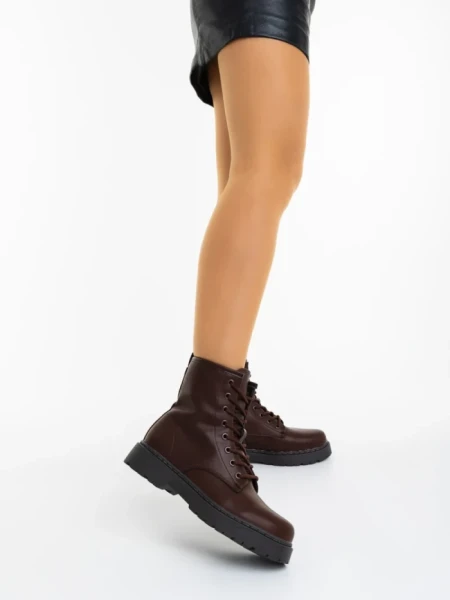 Дамски боти кафяви от екологична кожа Chara