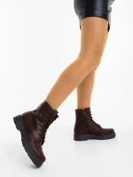 Дамски боти кафяви от екологична кожа Chara