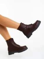 Дамски боти кафяви от екологична кожа Chara