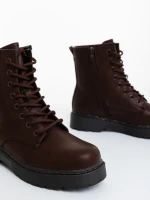 Дамски боти кафяви от екологична кожа Chara