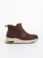 Дамски боти кафяви от текстилен материал Lyuba