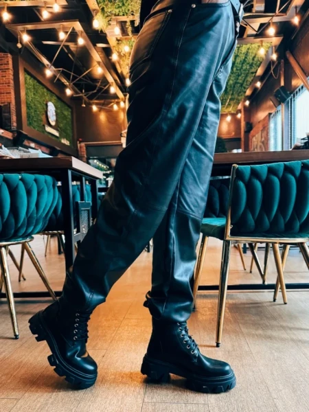 Дамски боти черни от екологична кожа Montara