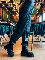 Дамски боти черни от екологична кожа Montara