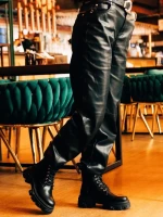 Дамски боти черни от екологична кожа Montara