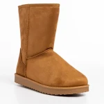 Дамски чизми камел от текстилен материал  Daleyza