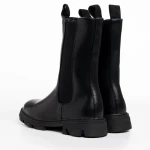 Дамски чизми черни  от еко кожа  Allie