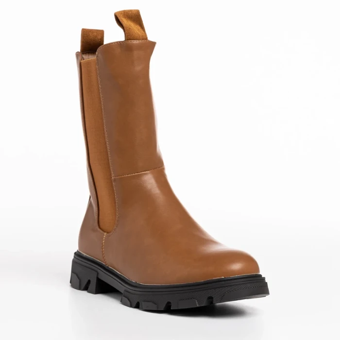 Дамски чизми кафяви  от еко кожа  Allie