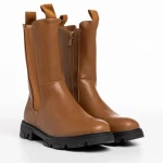 Дамски чизми кафяви  от еко кожа  Allie