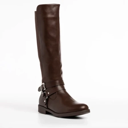 Дамски чизми кафяви  от еко кожа  Alaia