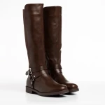 Дамски чизми кафяви  от еко кожа  Alaia