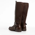 Дамски чизми кафяви  от еко кожа  Alaia