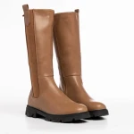 Дамски чизми кафяви  от еко кожа  Amiyah