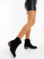 Дамски боти черни от текстилен материал Cosara
