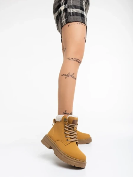 Дамски боти камел от еко кожа Tolena