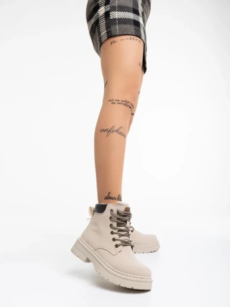 Дамски боти бежови от еко кожа Kaylea