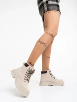 Дамски боти бежови от еко кожа Kaylea