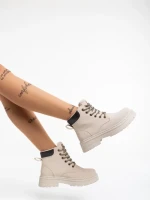 Дамски боти бежови от еко кожа Kaylea